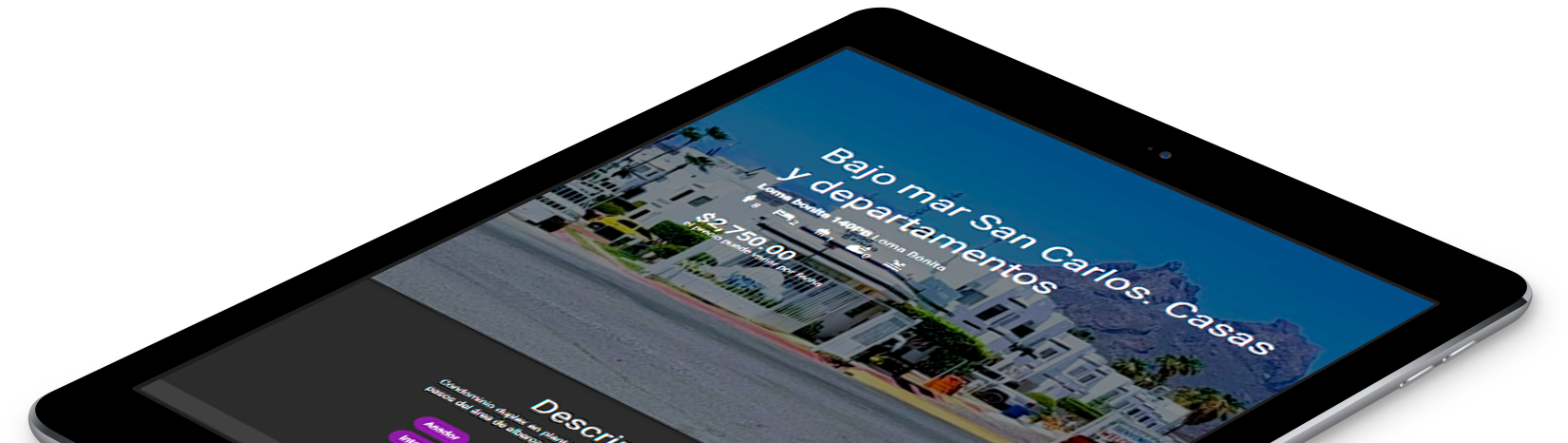 ipad con página de perfil